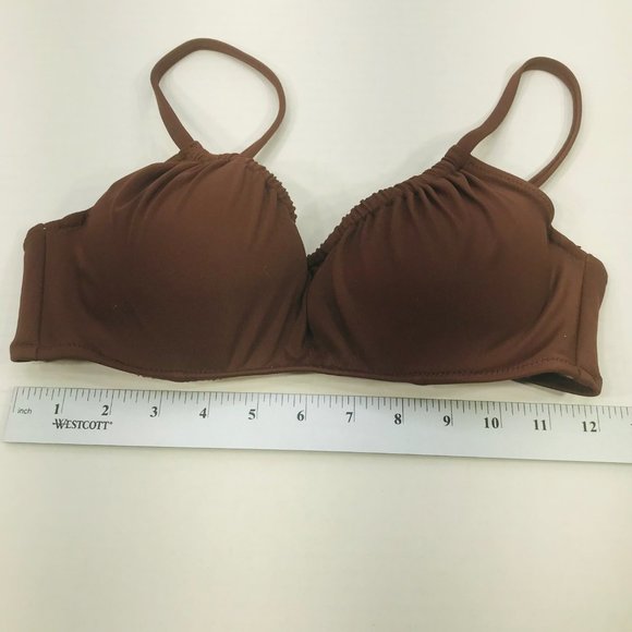 Shade And Shore Women's 32B Lightly Lined Shirred Bralette Bikini Swim Top NWOT - Picture 9 of 11
